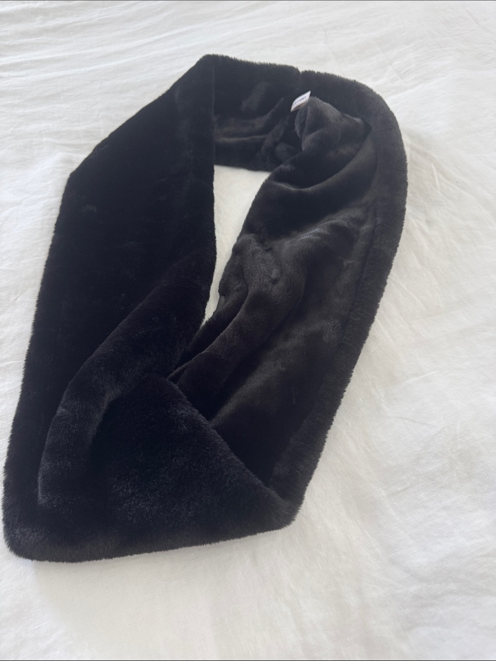 Calvin Klein Black Faux Fur Infinity Scarf